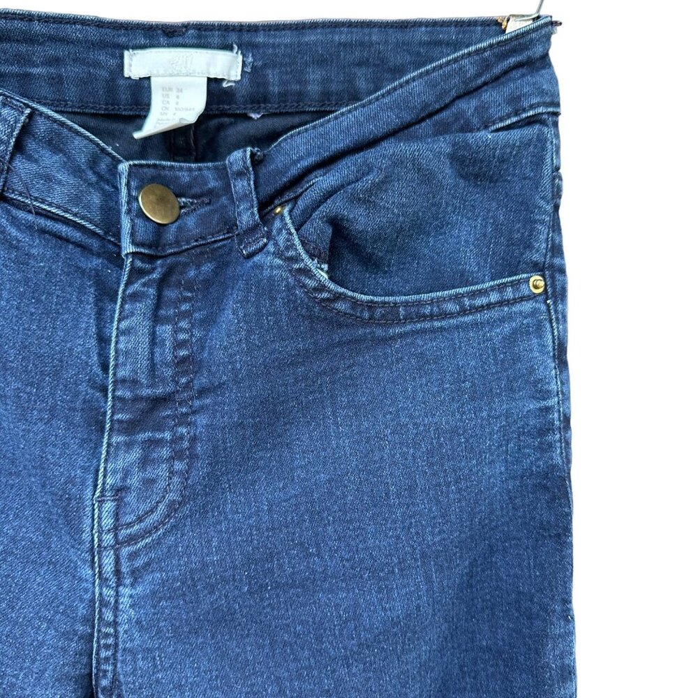 H&M Dark Blue Skinny Mid Rise Stretch Jeans Size 4 - Picture 4 of 11